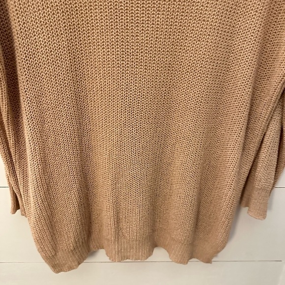 Lulus Woman Brown oversized knit sweater M acrylic bohemian shabby chic casual - Picture 13 of 14